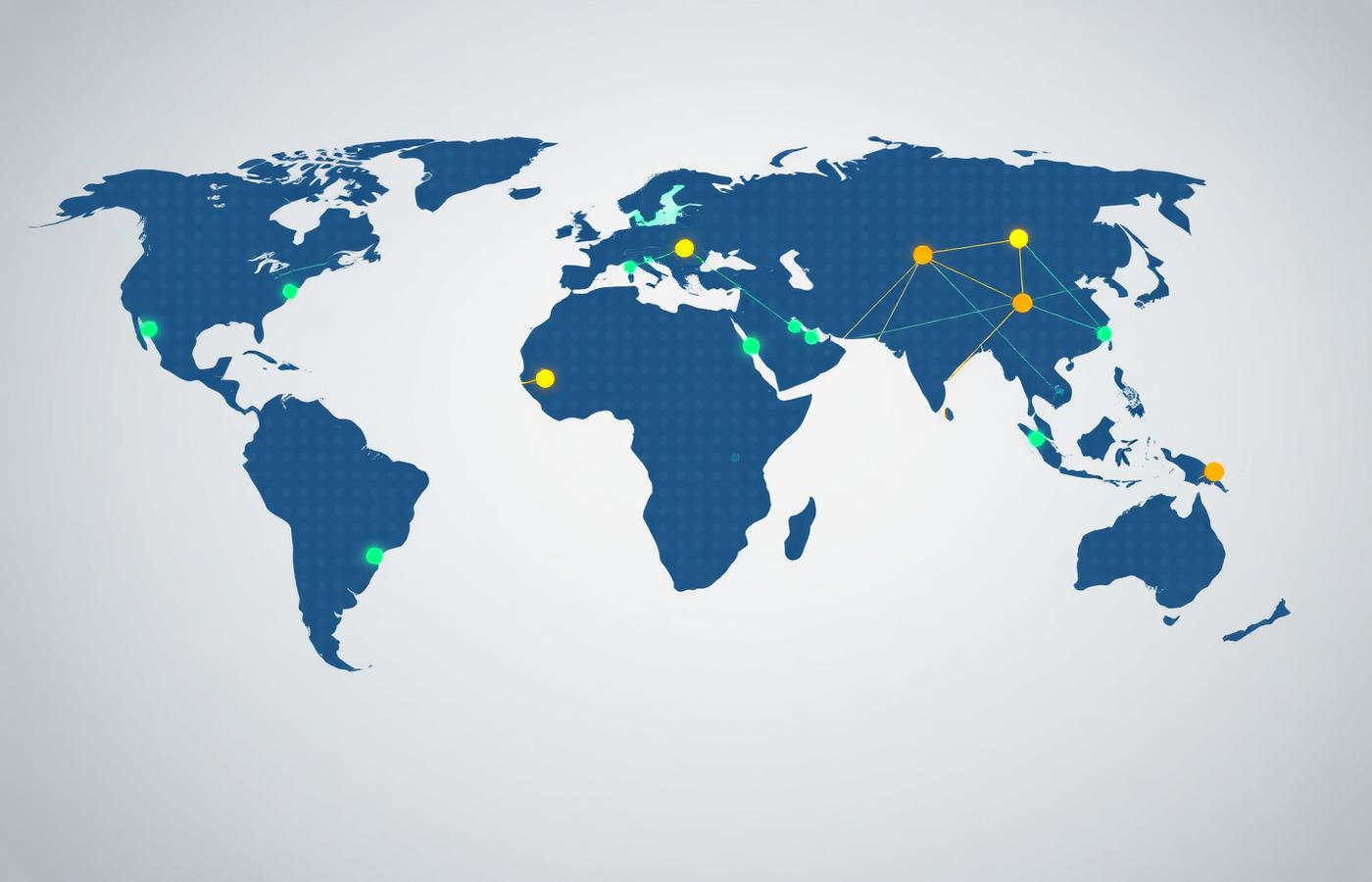Map showing MAXGOA operator coverage across global markets